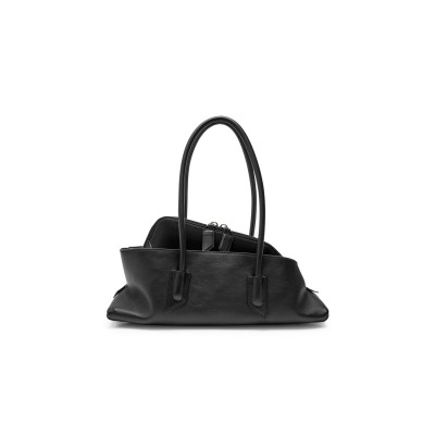THE ATTICO LA PASSEGGIATA SMALL LEATHER SHOULDER BAG 45841_BLAC (34*18*10cm)